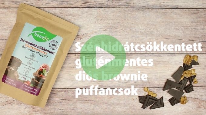 Szénhidrátcsökkentett gluténmentes diós brownie puffancsok